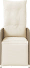 vidaXL - Tuinstoel - verstelbaar - met - kussens - poly - rattan - beige