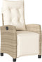 vidaXL - Tuinstoel - verstelbaar - met - voetensteun - poly - rattan - beige