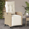 vidaXL - Tuinstoel - verstelbaar - met - voetensteun - poly - rattan - beige