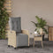vidaXL - Tuinstoel - verstelbaar - met - voetensteun - poly - rattan - gemengd - beige