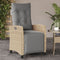 vidaXL - Tuinstoel - verstelbaar - met - voetensteun - poly - rattan - gemengd - beige