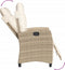 vidaXL - Tuinstoel - verstelbaar - met - voetensteun - poly - rattan - beige