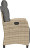 vidaXL - Tuinstoel - verstelbaar - met - voetensteun - poly - rattan - gemengd - beige