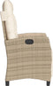 vidaXL - Tuinstoel - verstelbaar - met - voetensteun - poly - rattan - beige