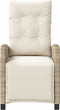 vidaXL - Tuinstoel - verstelbaar - met - voetensteun - poly - rattan - beige