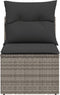 vidaXL - Tuinstoel - zonder - armleuning - met - kussens - poly - rattan - grijs