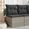 vidaXL - Tuinstoel - zonder - armleuning - met - kussens - poly - rattan - grijs