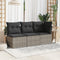 vidaXL - Tuinstoel - zonder - armleuning - met - kussens - poly - rattan - grijs