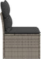 vidaXL - Tuinstoel - zonder - armleuning - met - kussens - poly - rattan - grijs