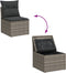 vidaXL - Tuinstoel - zonder - armleuning - met - kussens - poly - rattan - grijs