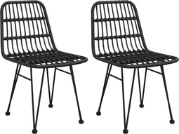 vidaXL - Tuinstoelen - 2 - st - 48x62 - 84 - cm - PE - rattan - zwart