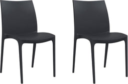 vidaXL - Tuinstoelen - 2 - st - 50x46x80 - cm - polypropeen - antracietkleurig