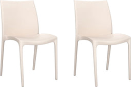 vidaXL - Tuinstoelen - 2 - st - 50x46x80 - cm - polypropeen - crèmekleurig