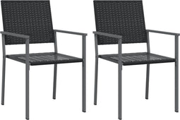 vidaXL - Tuinstoelen - 2 - st - 54x62,5x89 - cm - poly - rattan - zwart