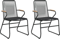 vidaXL - Tuinstoelen - 2 - st - 58x59x85,5 - cm - PVC-rattan - zwart