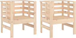 vidaXL - Tuinstoelen - 2 - st - 61,5x53x71 - cm - massief - grenenhout