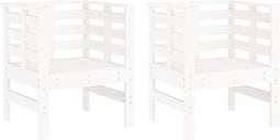 vidaXL - Tuinstoelen - 2 - st - 61,5x53x71 - cm - massief - grenenhout - wit