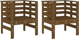 vidaXL - Tuinstoelen - 2 - st - 61,5x53x71 - cm - massief - grenenhout - honingbruin