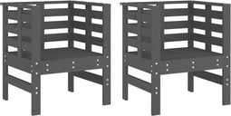 vidaXL - Tuinstoelen - 2 - st - 61,5x53x71 - cm - massief - grenenhout - grijs
