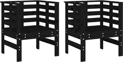 vidaXL - Tuinstoelen - 2 - st - 61,5x53x71 - cm - massief - grenenhout - zwart