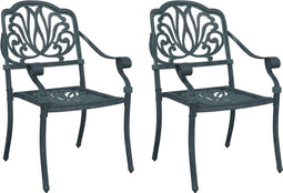 vidaXL - Tuinstoelen - 2 - st - gietaluminium - groen