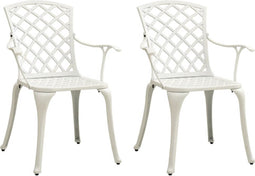 vidaXL - Tuinstoelen - 2 - st - gietaluminium - wit