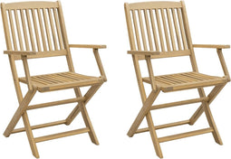 vidaXL - Tuinstoelen - 2 - st - inklapbaar - 58x54,5x90 - cm - massief - acaciahout