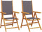 vidaXL - Tuinstoelen - 2 - st - inklapbaar - acaciahout - en - stof - antracietkleurig