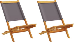 vidaXL - Tuinstoelen - 2 - st - inklapbaar - acaciahout - en - stof - antracietkleurig