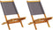 vidaXL - Tuinstoelen - 2 - st - inklapbaar - acaciahout - en - stof - antracietkleurig