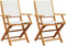 vidaXL - Tuinstoelen - 2 - st - inklapbaar - acaciahout - en - stof - crèmewit
