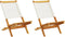 vidaXL - Tuinstoelen - 2 - st - inklapbaar - acaciahout - en - stof - crèmewit