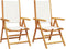 vidaXL - Tuinstoelen - 2 - st - inklapbaar - acaciahout - en - stof - crèmewit