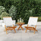 vidaXL - Tuinstoelen - 2 - st - inklapbaar - acaciahout - en - stof - crèmewit