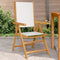 vidaXL - Tuinstoelen - 2 - st - inklapbaar - acaciahout - en - stof - crèmewit