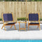 vidaXL - Tuinstoelen - 2 - st - inklapbaar - acaciahout - en - stof - donkerblauw