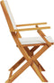 vidaXL - Tuinstoelen - 2 - st - inklapbaar - acaciahout - en - stof - crèmewit