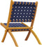 vidaXL - Tuinstoelen - 2 - st - inklapbaar - acaciahout - en - stof - donkerblauw