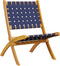 vidaXL - Tuinstoelen - 2 - st - inklapbaar - acaciahout - en - stof - donkerblauw