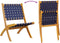 vidaXL - Tuinstoelen - 2 - st - inklapbaar - acaciahout - en - stof - donkerblauw