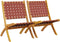 vidaXL - Tuinstoelen - 2 - st - inklapbaar - massief - acaciahout - en - stof - rood