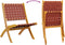 vidaXL - Tuinstoelen - 2 - st - inklapbaar - massief - acaciahout - en - stof - rood