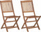 vidaXL - Tuinstoelen - 2 - st - inklapbaar - massief - acaciahout