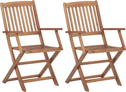 vidaXL - Tuinstoelen - 2 - st - inklapbaar - massief - acaciahout