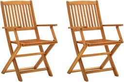 vidaXL - Tuinstoelen - 2 - st - inklapbaar - massief - eucalyptushout
