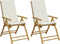 vidaXL - Tuinstoelen - 2 - st - inklapbaar - met - kussens - bamboe
