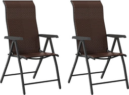 vidaXL - Tuinstoelen - 2 - st - inklapbaar - poly - rattan - bruin