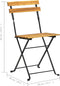vidaXL - Tuinstoelen - 2 - st - inklapbaar - staal - en - massief - acaciahout