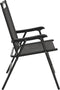 vidaXL - Tuinstoelen - 2 - st - inklapbaar - staal - en - textileen - gemêleerd - grijs