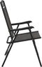 vidaXL - Tuinstoelen - 2 - st - inklapbaar - staal - en - textileen - gemêleerd - grijs
